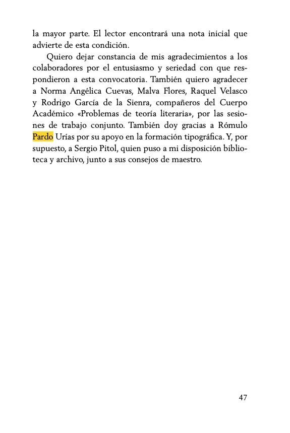 Informar de la relación y recomendación Referencia en el libro Confluencias Lecturas en torno a Sergio Pitol.
