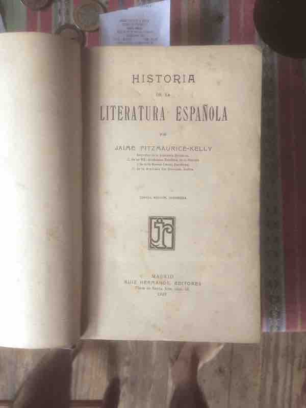 Portada del libro Historia de la literatura española Jaime Fitzmaurice-Kelly
